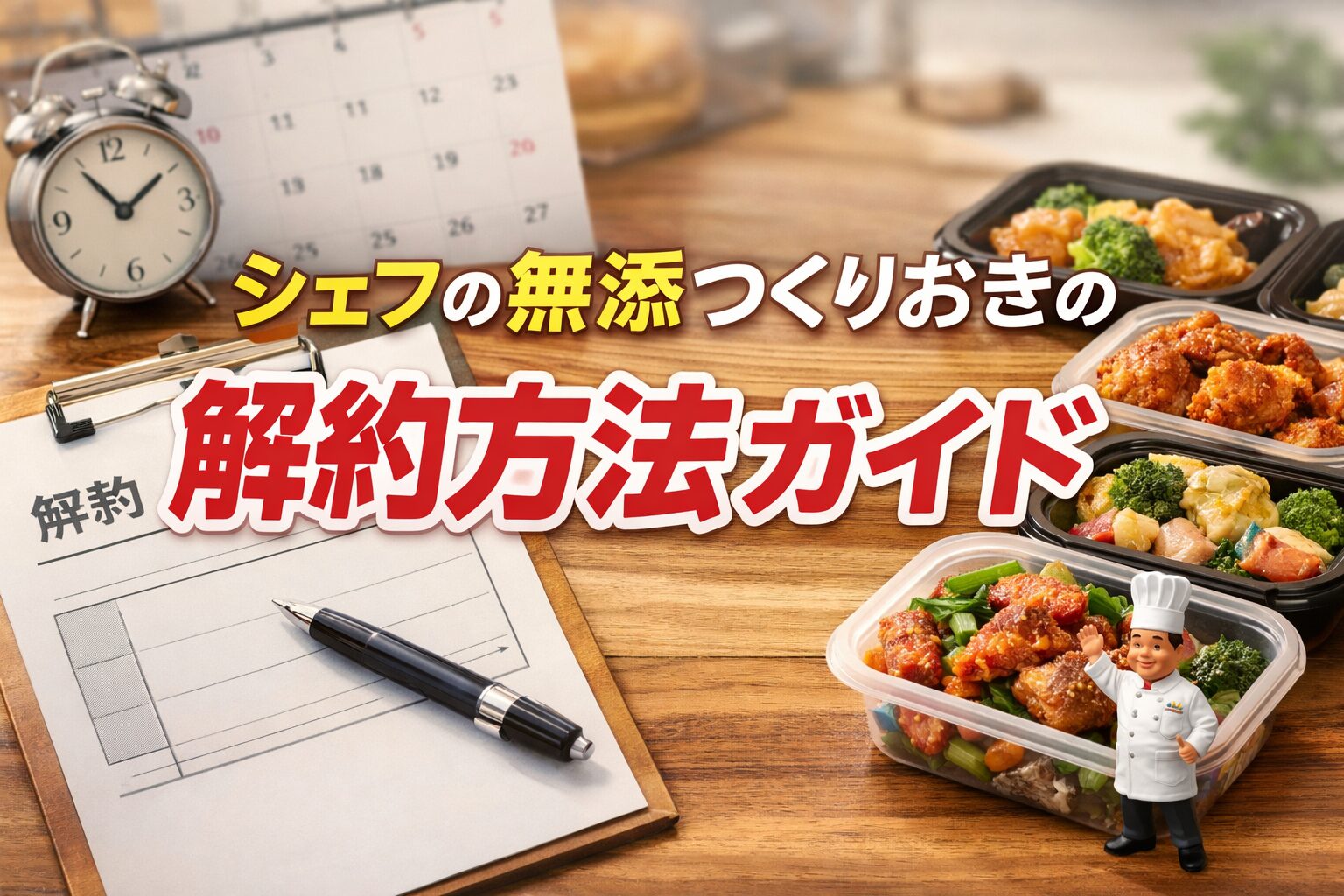 シェフの無添つくりおきの解約方法ガイド